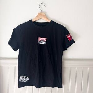 🚘 Eighty Eight Boys 10/12 Toyoko Cars Black Short Sleeve Tee with Patches